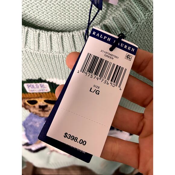 Polo Ralph Lauren Bear Sweater size L large - Picture 4 of 7